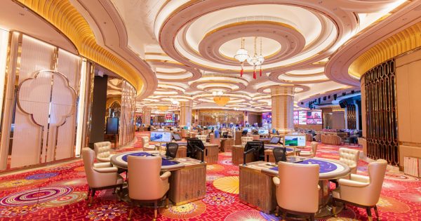 Elegant casino floor at a luxury resort in Vietnam