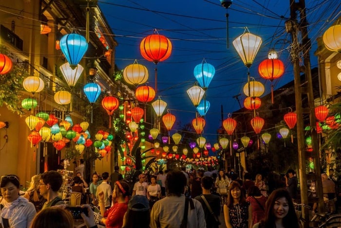 Hoi An's enchanting atmosphere comes alive as night falls