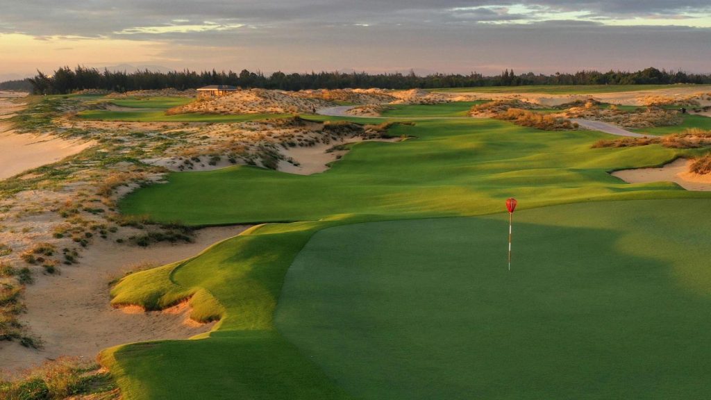 A panoramic view of the Hoiana Golf Shores Club’s scenic course near the coastline.