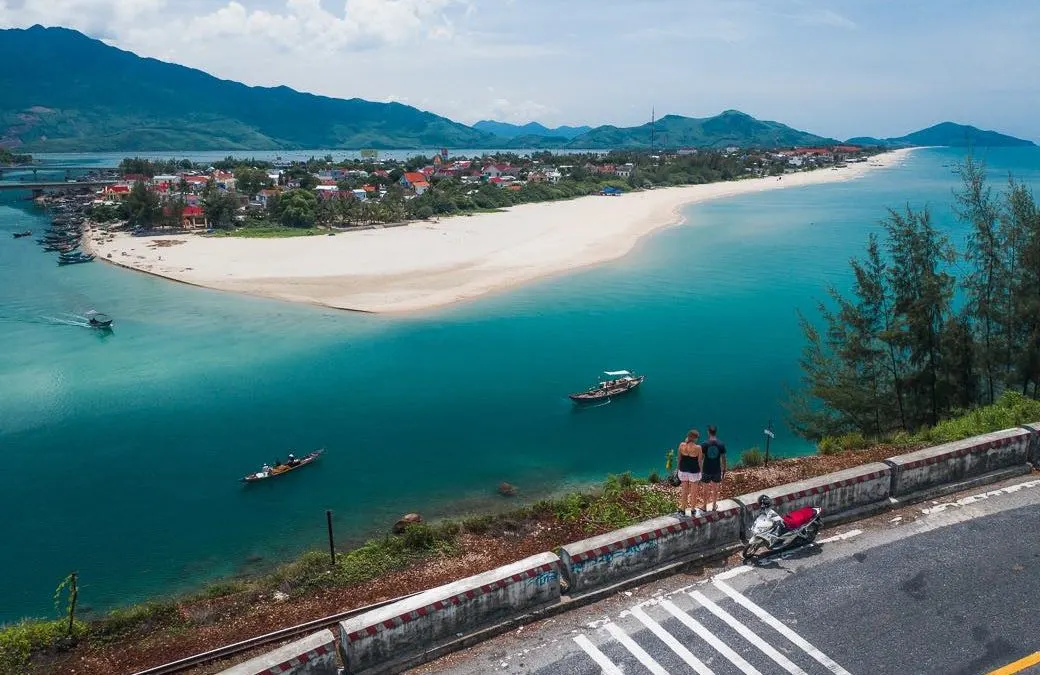 Scenic road trip from Da Nang to Hoi An, showcasing lush landscapes and coastal views, ideal for travelers exploring central Vietnam.