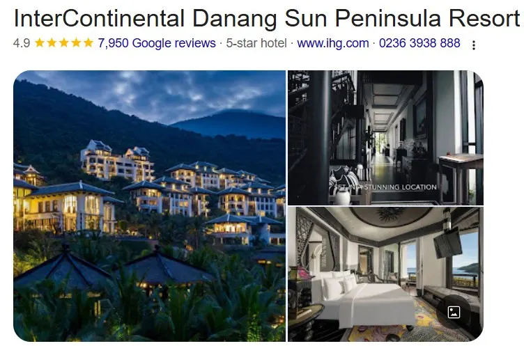 一張溫馨度假場景照,畫面中情侶在越南情侶度假村的陽台上共進晚餐,遠方海景如畫,燭光閃爍,充滿浪漫氛圍