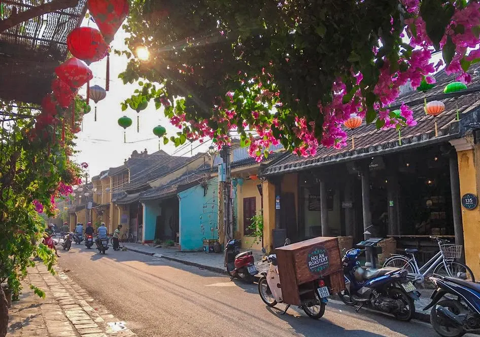 "Elegant setup at one of the top networking event venues in Hoi An, featuring open-air seating, ambient lighting, and a blend of modern and heritage architecture."