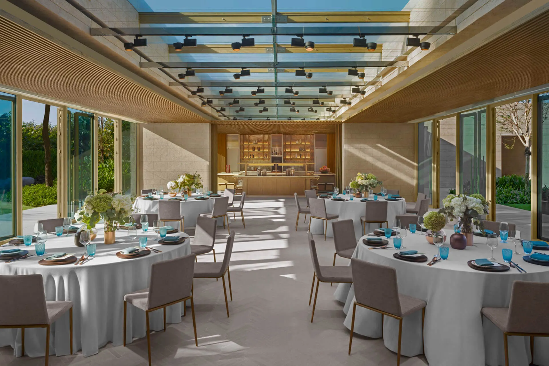 "Elegant setup at one of the top networking event venues in Hoi An, featuring open-air seating, ambient lighting, and a blend of modern and heritage architecture."