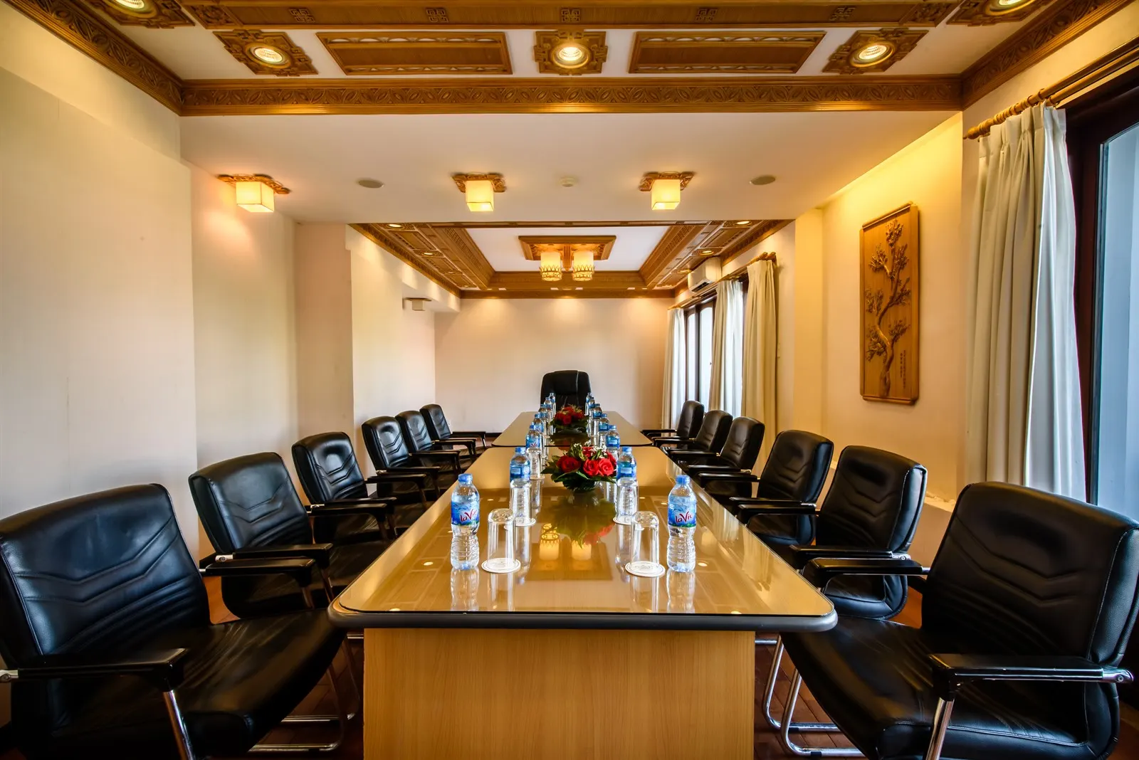 "Elegant setup at one of the top networking event venues in Hoi An, featuring open-air seating, ambient lighting, and a blend of modern and heritage architecture."